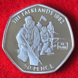 Rare 2007 Gibraltar Marines Silver Proof 50p Coin in Capsule