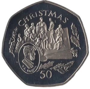 1997 Isle of Man Christmas T E Brown 50p Circulated Coin in Capsule