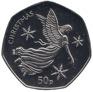 2012 Isle of Man Christmas Nativity Angel 50p BU Coin in Capsule