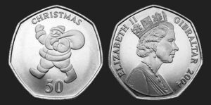 2004 Gibraltar Christmas Santa Claus BU 50p