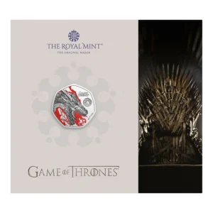 2026 Game of Thrones 'Fire' 50p Coloured BU <br><i>Dispatched late September</i>