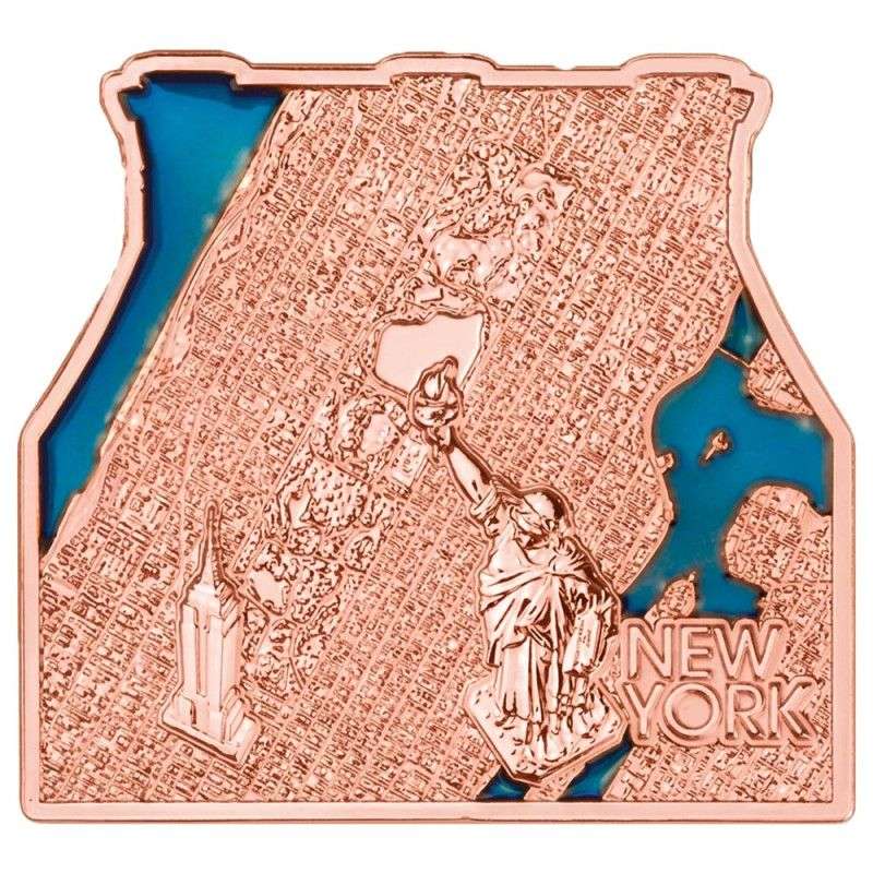 2026 Samoa - Landscape of New York 20 Sene Copper Proof Coin with Enamel
