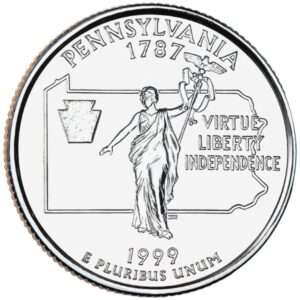 1999 Pennsylvania - US State Circulated Quarter 25c