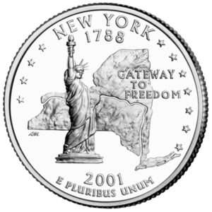2001 New York - US State Circulated Quarter 25c