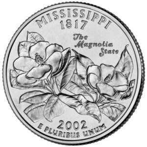 2002 Mississippi - US State Circulated Quarter 25c