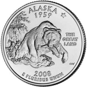 2008 Alaska - US State Circulated Quarter 25c