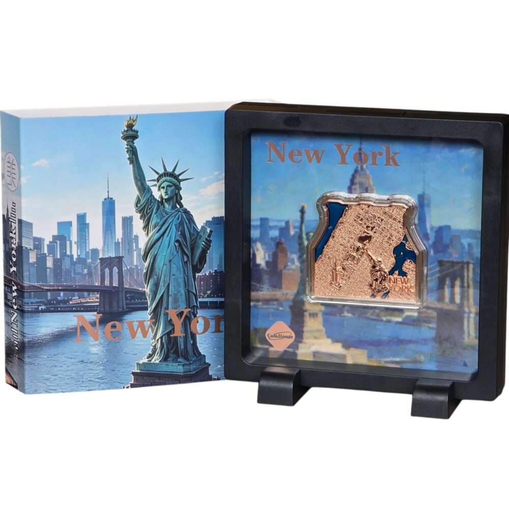 2026 Samoa - Landscape of New York 20 Sene Copper Proof Coin with Enamel