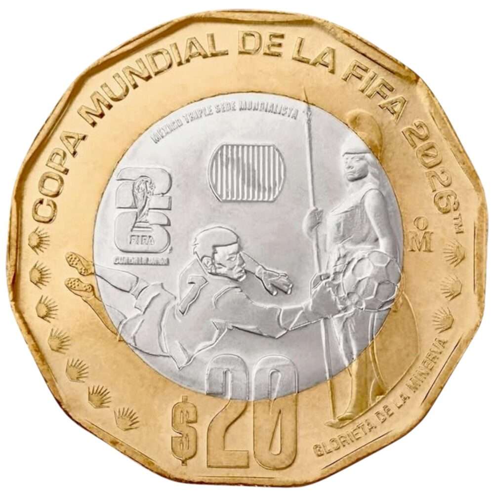 2026 Mexico - FIFA Football Worldcup 2026 Guadalajara BU $20 Peso Coin Card - Image 3