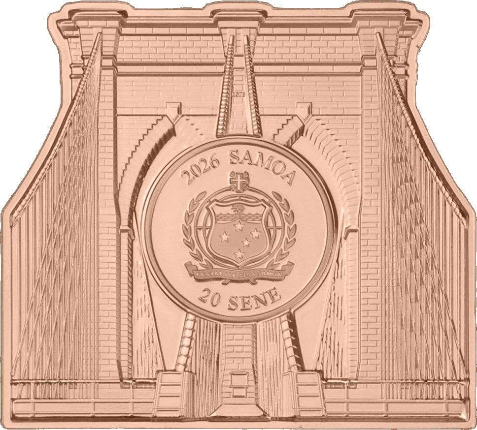 2026 Samoa - Landscape of New York 20 Sene Copper Proof Coin with Enamel - Image 3