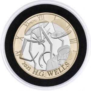 2021 H. G. Wells £2 Proof Coin in Capsule