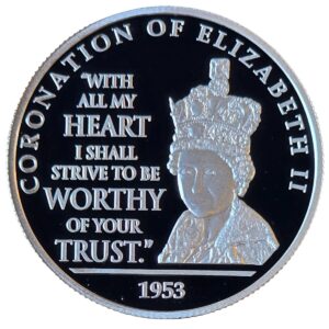 VAT FREE: History of Britain - Coronation of Elizabeth II 1 Oz Silver Proof Round