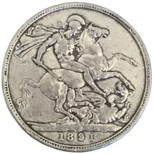1891 UK Queen Victoria Crown Silver Coin