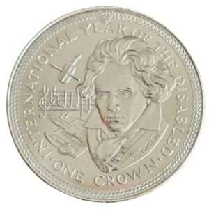 1981 IoM Beethoven 1 Crown Coin in Capsule