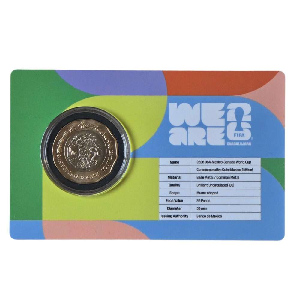 2026 Mexico - FIFA Football Worldcup 2026 Guadalajara BU $20 Peso Coin Card