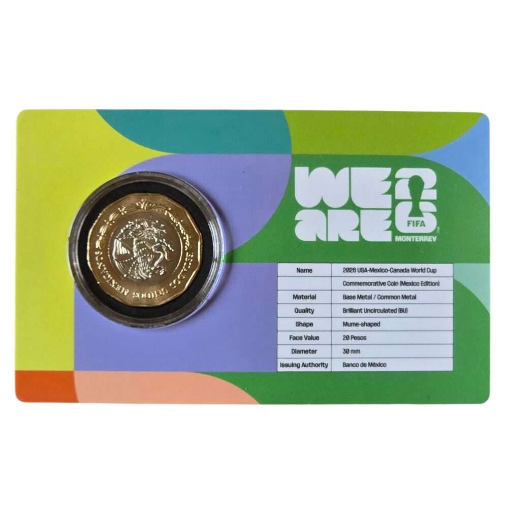 2026 Mexico - FIFA Football Worldcup 2026 Monterrey City BU $20 Peso Coin Card