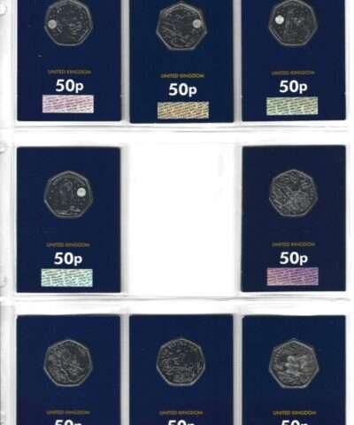 2022 – 2025 Harry Potter Full 8-Coin Set 50p BU CC Certified