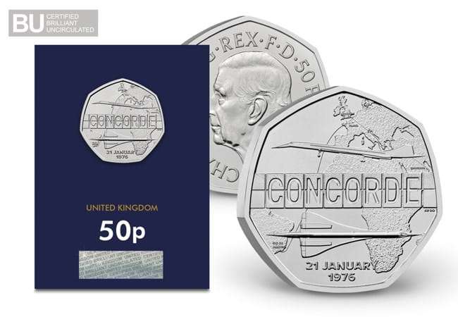 2026 50 Years of Concorde UK 50p BU Certified CC