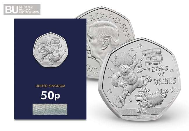 2026 75 Years of Dennis the Menace - Beano 50p BU Certified CC