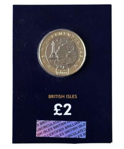 2021 Isle of Man Remembrance BU Certified £2 War Memorial