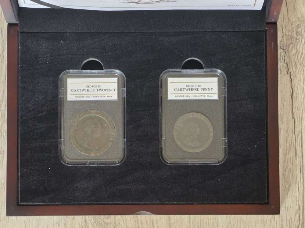 1797 British King George III Cartwheel Twopence and Penny Set