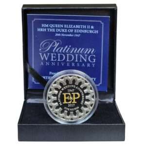 2017 Jersey Platinum Wedding Anniversary £5 Coloured Proof