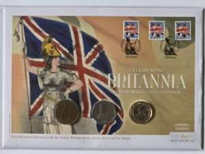 2015 Celebrating Britannia UK 3-Coin incl £2 BU Coin Cover