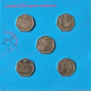 RARE: 2011 Set of 5 Olympic UK 50p BU Coin Collection in Royal Mint Pack