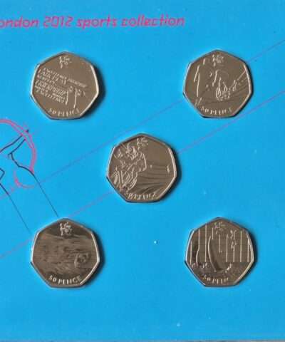 RARE: 2011 Set of 5 Olympic UK 50p BU Coin Collection in Royal Mint Pack