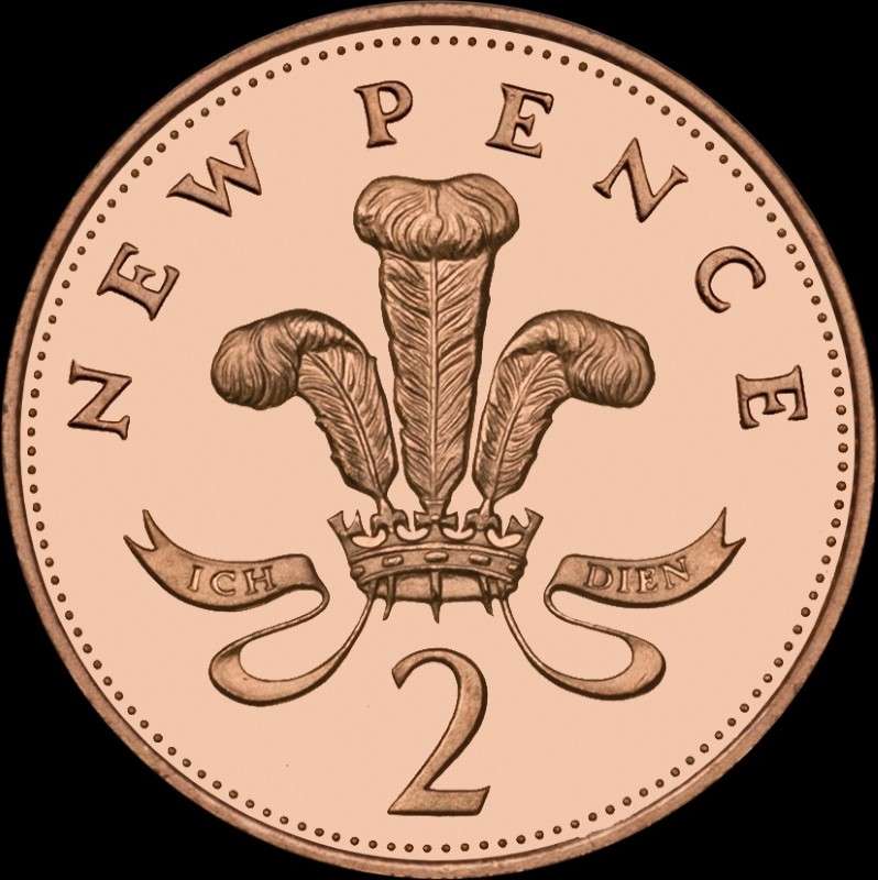 Date Run 1971-2008 UK Proof 2p Two Pennies Wales Plume