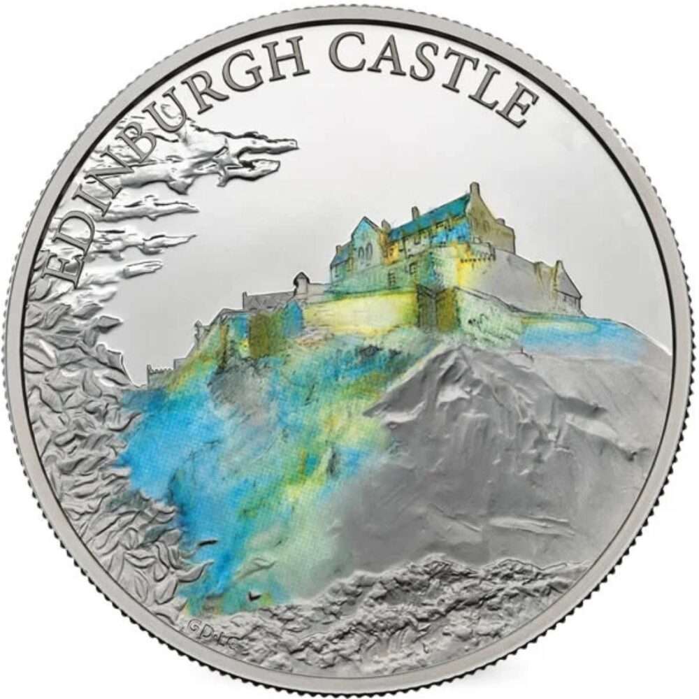2017 Edinburgh Castle Portrait of Britain UK £5 Coloured Silver Proof in Capsule