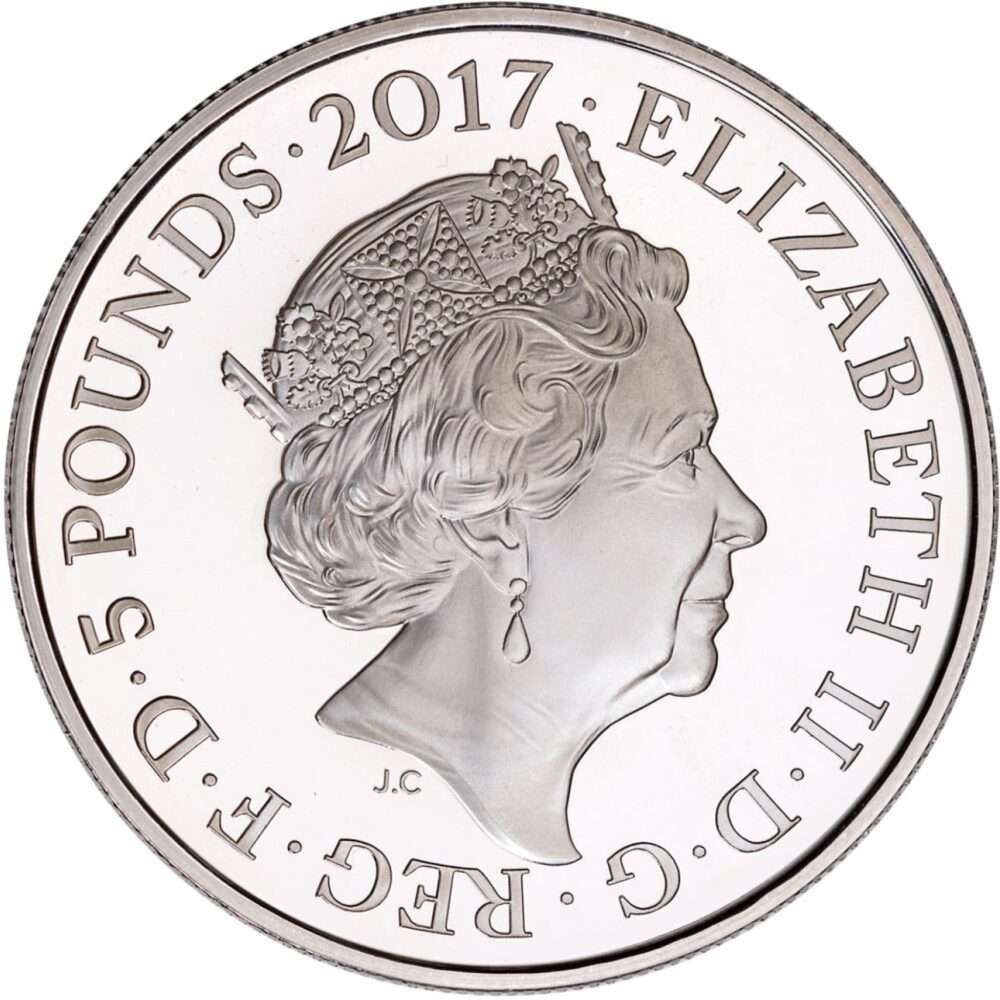 2017 Edinburgh Castle Portrait of Britain UK £5 Coloured Silver Proof in Capsule