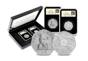 2021 50th Anniversary of Decimalisation 50p BU and 1969 Circulated in DateStamp Set