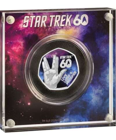 2026 Star Trek 01 ‘Long Live and Prosper’ 50p Coloured Silver Proof Dispatched mid October