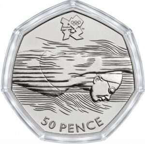 2011 Aquatics - London Olympics BU 50p Coin in Capsule