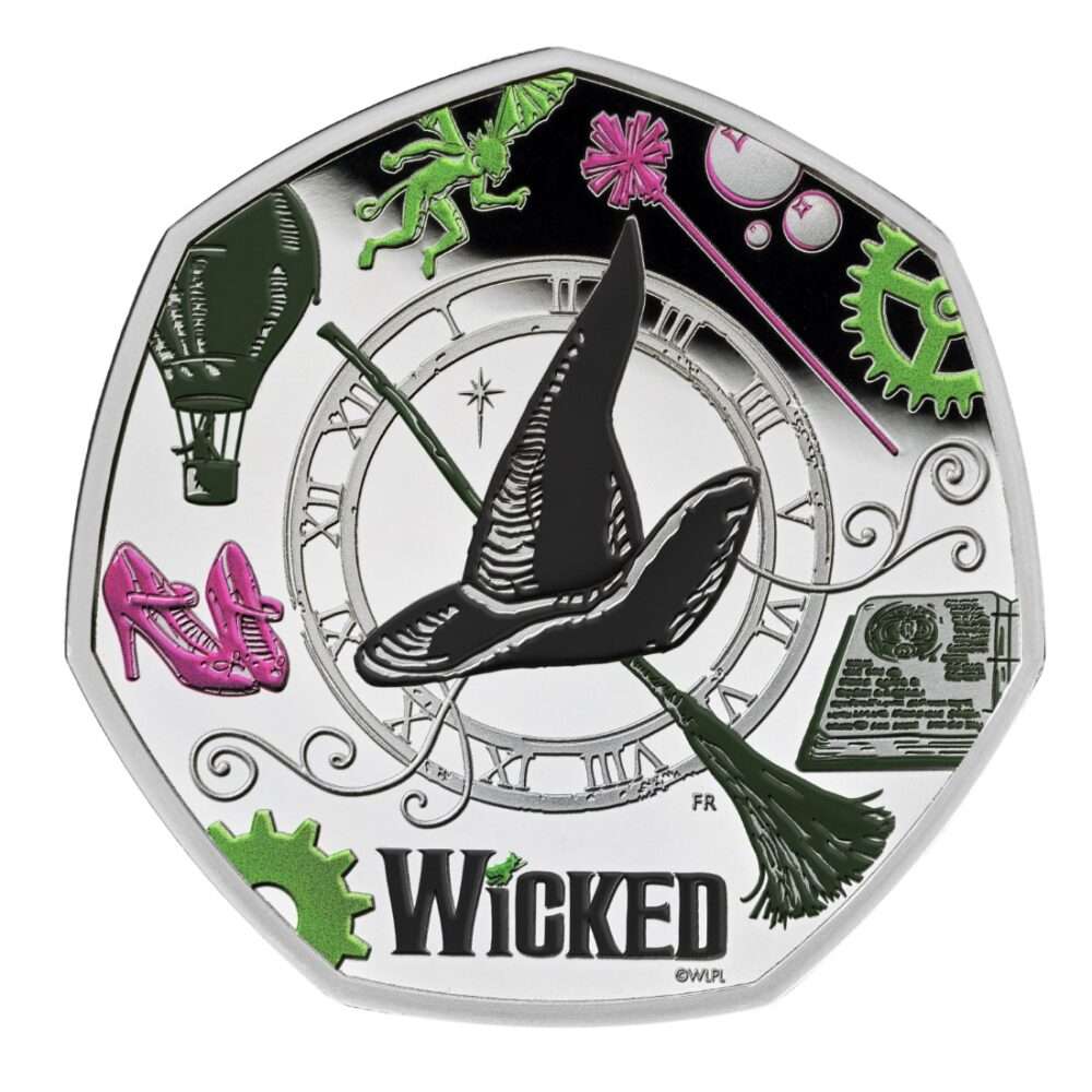 2026 Wicked 50p Coloured Silver Proof<br><i> Dispatched early October</i>