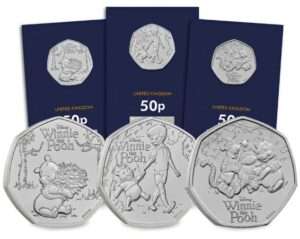 2026 UK Winnie the Pooh 50p BU Complete 3-Coin Set Change Checker CC