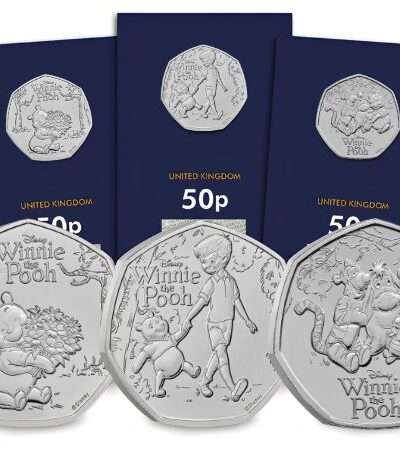 2026 UK Winnie the Pooh 50p BU Complete 3-Coin Set Change Checker CC