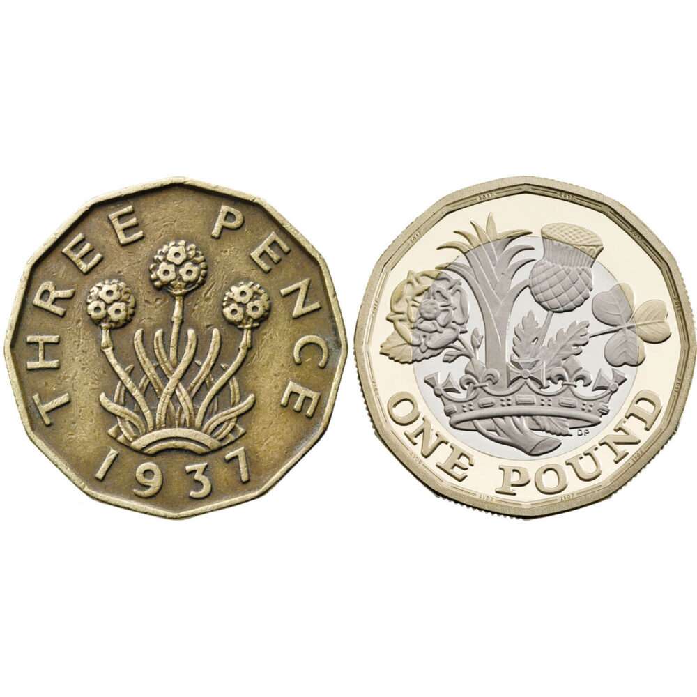 2017 Nations of Crown £1 BU with 1937 Three Penny RM Pack