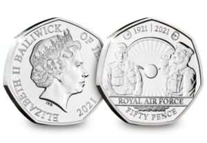 2021 Jersey Remembrance Royal Air Force BU 50p Coin in Capsule