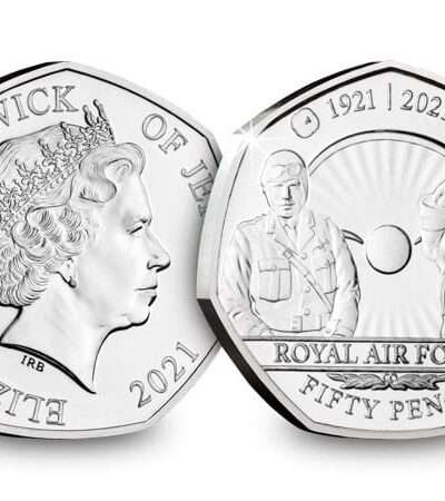 2021 Jersey Remembrance Royal Air Force BU 50p Coin in Capsule