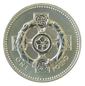 2001 Irish Celtic Cross UK £1 'Frosted Finish' Silver Proof