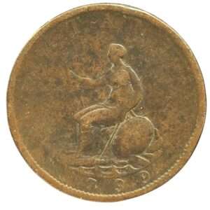 1799 British King George III Half Penny - Fair/Fine Grade - Historic Copper Coin