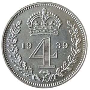 Rare 1939 Maundy Fourpence (4p) Silver Coin - King George VI