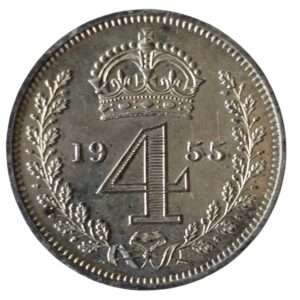 1955 Maundy Silver 4p Queen Elizabeth II