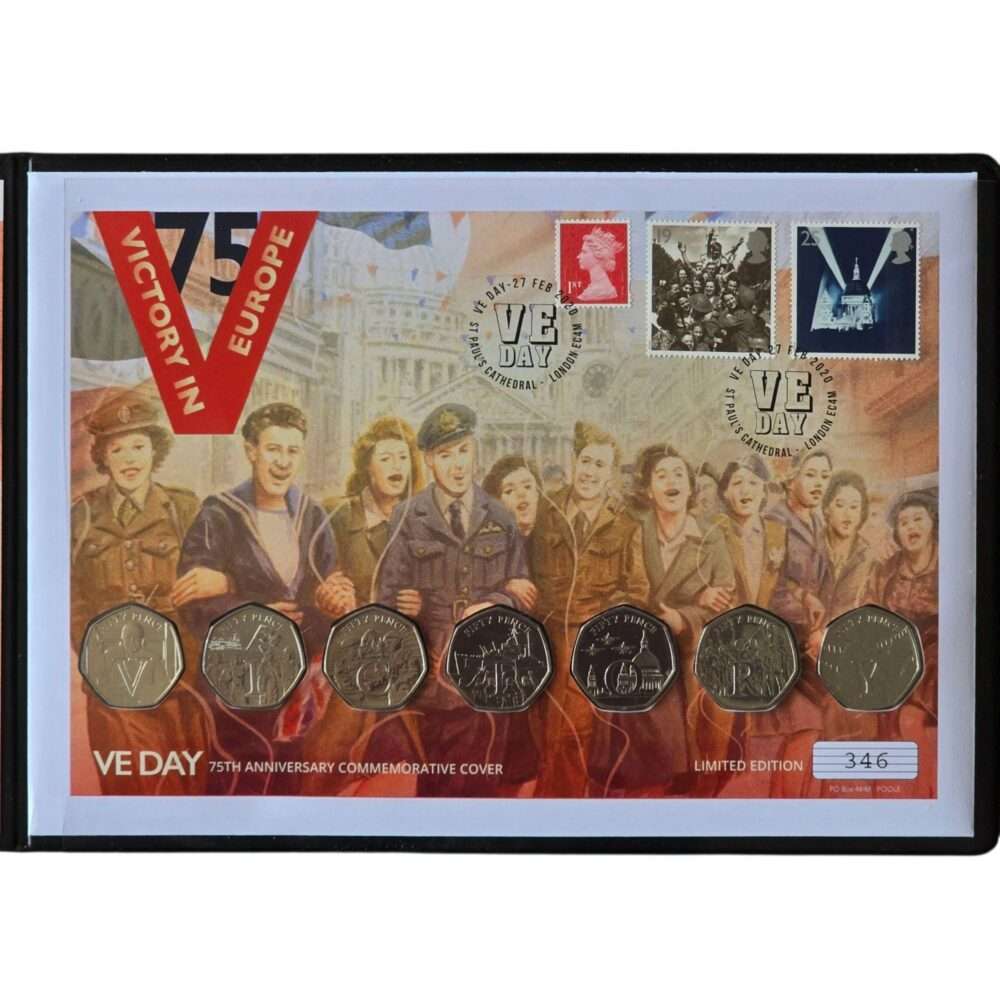 2020 Isle of Man Victory Ultimate 7x 50p BU Premium Coin Cover by WM