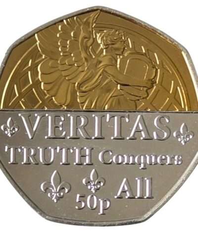 2022 Jersey ‘Veritas’ Half Gold Plated 50p BU Coin in Capsule