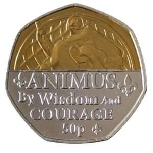 2022 Jersey 'Animus' Half Gold Plated 50p BU Coin in Capsule