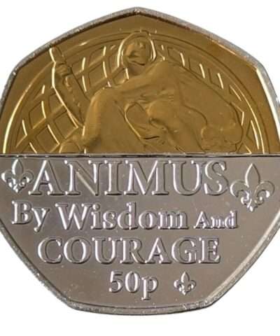 2022 Jersey ‘Animus’ Half Gold Plated 50p BU Coin in Capsule