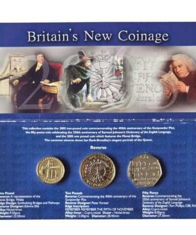 2005 Britain’s New Coinage 3-Coin Royal Mint BU Pack