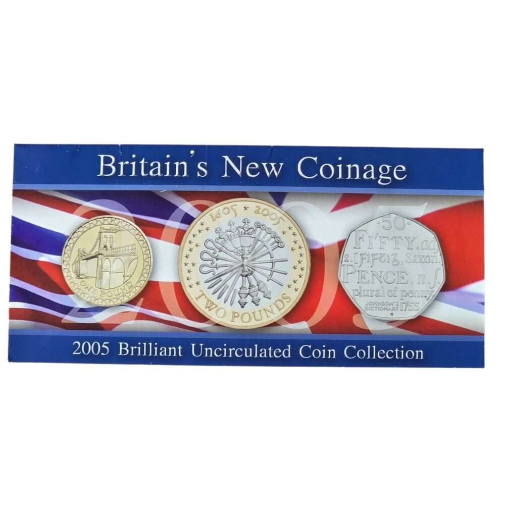 2005 Britain's New Coinage 3-Coin Royal Mint BU Pack